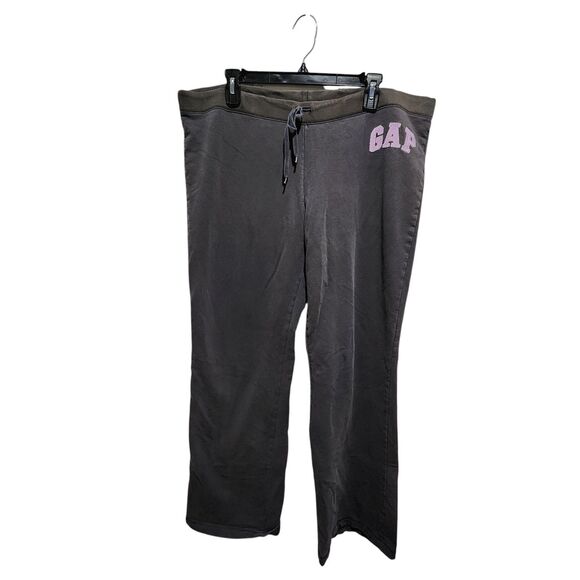 Gap Wide Leg Stretch Pants Womens XL Spell Out Preppy Drawstring Y2K College - Picture 1 of 4